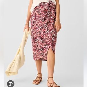 FAHERTY Pacifica Linen Blend Wrap Skirt, NWT